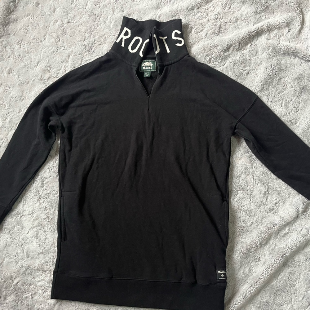 4/$25 Roots Black Quarter-zip Sweater